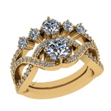 2.04 Ctw VS/SI1 Diamond 14k Yellow Gold Engagement Ring(ALL DIAMOND ARE LAB