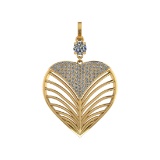 2.13 Ctw SI1/SI2 Diamond Prong Set 14k Yellow Gold Pendant (ALL DIAMOND ARE