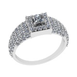 1.49 Ctw SI1/SI2 Diamond 14k white Gold Engagement Ring (ALL DIAMOND ARE LA