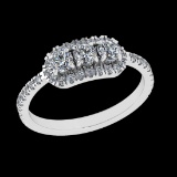 0.75 Ctw SI1/SI2 Diamond 10k white Gold Engagement Ring (ALL DIAMOND ARE LA