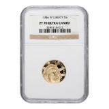 Certified Gold $5 Commemorative 1986-W Liberty PF70 NGC