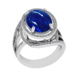 8.04 Ctw SI1/SI2 Tanzanite and Diamond 14k white Gold Engagement Ring ( (AL