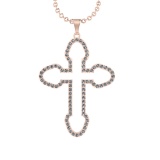 1.17 Ctw VS/SI1 Diamond 14K Rose Gold Necklace (ALL DIAMOND ARE LAB GROWN )