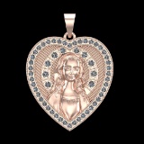1.15 Ctw SI2/SI1 Diamond 10k Rose Gold Pendant (ALL DIAMOND ARE LAB GROWN)