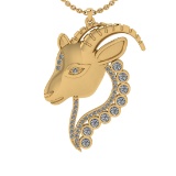 0.48 Ctw SI2/SI1 Diamond 14k Yellow Gold Pendant (ALL DIAMOND ARE LAB GROWN