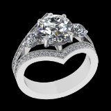 3.40 Ctw SI1/SI2 Diamond 10k white Gold Engagement Ring (ALL DIAMOND ARE LA
