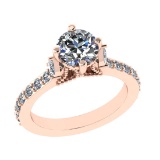 3.29 Ctw VS/SI1 Diamond 14k Rose Gold Engagement Ring (ALL DIAMOND ARE LAB