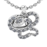 0.15 Ctw SI2/SI1 Diamond 14k white Gold Pendant (ALL DIAMOND ARE LAB GROWN)