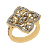 1.50 Ctw SI2/SI1 Diamond Prong Set 14k Yellow Gold Engagement Ring (ALL DIA