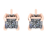 1.58 Ctw VS/SI1 Diamond 14k Rose Gold Stud Earrings (ALL DIAMOND ARE LAB GR
