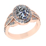 3.26 Ctw VS/SI1 Diamond 14k Rose Gold Engagement Ring