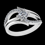 0.72 Ctw SI1/SI2Diamond Prong Set 10k white Gold Engagement Ring (ALL DIAMO