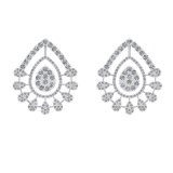 2.84 Ctw VS/SI1 Diamond Prong Set 14k white Gold Stud Earrings (ALL DIAMOND