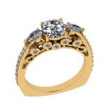 2.20 Ctw SI1/SI2 Diamond Prong Set 14k Yellow Gold Engagement Ring (ALL DIA