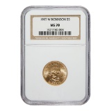 Certified Commemorative $5 Gold 1997-W Robinson MS70 NGC
