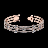 6.52 Ctw VS/SI1 Diamond Style 14K Rose Gold Bracelet (ALL DIAMOND ARE LAB G