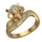 0.52 Ctw VS/SI1 Ruby and Diamond 14k Yellow Gold Animal theme Fox Ring (ALL