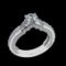 2.46 Ctw VS/SI1 Diamond Prong Set 18k white Gold Engagement Ring (ALL DIAMO