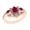 1.75 Ctw VS/SI1 Ruby and Diamond 14k Rose Gold Engagement Ring (ALL DIAMOND