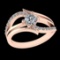 0.72 Ctw SI1/SI2Diamond Prong Set 10k Rose Gold Engagement Ring (ALL DIAMON