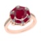 2.78 Ctw VS/SI1 Ruby and Diamond 14k Rose Gold Engagement Ring(ALL DIAMOND