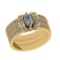1.39 Ctw SI1/SI2 Diamond 14k Yellow Gold Engagement Halo Ring (ALL DIAMOND