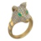 2.31 Ctw VS/SI1 Emerald and Diamond 14k Yellow Gold Animal theme Ring (ALL