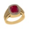 3.28 Ctw VS/SI1 Ruby and Diamond 14k Yellow Gold Engagement Ring (ALL DIAMO