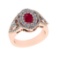 1.73 Ctw VS/SI1 Ruby and Diamond14K Rose Gold Engagement Ring
