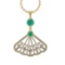 3.33 Ctw VS/SI1 Emerald and Diamond14K Yellow Gold Necklace (ALL DIAMOND AR