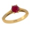 0.90 Ctw VS/SI1 Ruby and Diamond 14k Yellow Gold Engagement Ring (ALL DIAMO