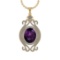 11.88 Ctw VS/SI1 Amethyst and Diamond 14K Yellow Gold Pendant (ALL DIAMOND