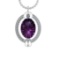 45.78 Ctw VS/SI1 Amethyst and Diamond 14K White Gold Pendant