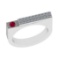 0.48 Ctw VS/SI1 Ruby and Diamond 14K White Gold Engagement Ring (ALL DIAMON
