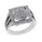 1.82 Ctw VS/SI1 Diamond 14K White Gold Cluster Engagement Ring