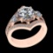 3.40 Ctw SI1/SI2 Diamond 10k Rose Gold Engagement Ring (ALL DIAMOND ARE LAB