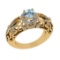 1.45 Ctw VS/SI1 Blue Topaz and Diamond Set 10K Yellow Gold Engagement Ring
