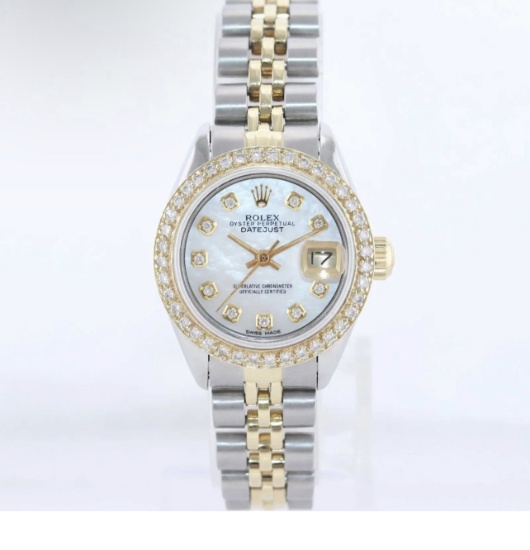 USED 26MM OYSTERPERPETUAL DATEJUST WITH DIAMOND BEZEL (G-H, SI1-SI2) COMES