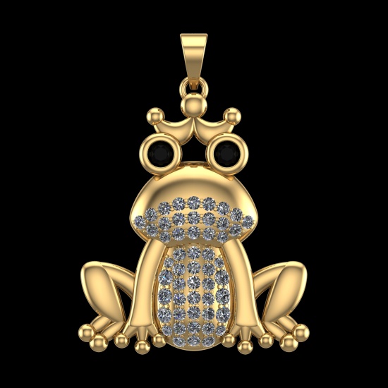 1.22 Ctw VS/SI1 Treated fancy black diamond Prong Set 18k Yellow Gold Penda