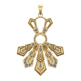 3.33 Ctw SI2/SI1 Diamond Prong Set 14k Yellow Gold Pandant (ALL DIAMOND ARE