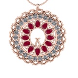 5.86 Ctw VS/SI1 Ruby and Diamond 14k Rose Gold Pandant (ALL DIAMOND ARE LAB