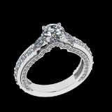 2.46 Ctw VS/SI1 Diamond Prong Set 18k white Gold Engagement Ring (ALL DIAMO