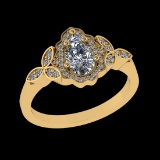 1.41 Ctw VS/SI1 Diamond 14 K Yellow Gold Engagement Ring (ALL DIAMOND ARE L