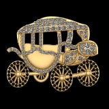 1.24 Ctw VS/SI1 Treated fancy black & White J-K Diamond 10k Yellow Gold Bro