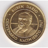 Nicaragua 50 cordobas gold 1967 Ruben Dario