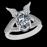 3.69 Ctw VS/SI1 Diamond Prong Set 10k white Gold Engagement Ring( (ALL DIAM