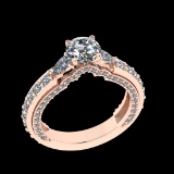 2.46 Ctw VS/SI1 Diamond Prong Set 18k Rose Gold Engagement Ring (ALL DIAMON