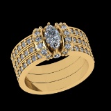 1.39 Ctw VS/SI1 Diamond Prong Set 18k Yellow Gold Engagement Ring (ALL DIAM