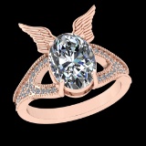 3.69 Ctw VS/SI1 Diamond Prong Set 10k Rose Gold Engagement Ring( (ALL DIAMO