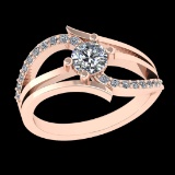0.72 Ctw SI1/SI2Diamond Prong Set 10k Rose Gold Engagement Ring (ALL DIAMON